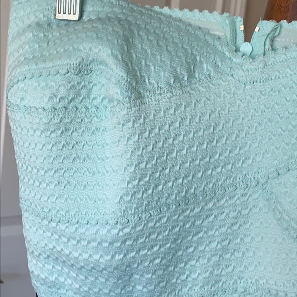 B. Darlin Strapless Formal Gown Black & Light Aqua - Picture 4 of 6